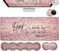 Large Mouse Pad Desk Mat Keyboard Pad+ Ergonomic Keyboard Wrist Rest SetExtended Laptop Protector Writing Mat for Home Office Desktop Psalm 46:5 Pink Gaming Mouse Pad Office Desk Pad Wrist Rest