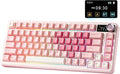 YUNZII B75 PRO MAX QMK/VIA Wireless Mechanical Keyboard75% Layout with Screen and KnobCustom Hot Swap GasketCreamy Pre-lubed SwitchesBluetooth/Type-C/2.4G for Win/Mac (Pink HeartCandy Switch)
