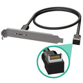LINKUP - USB 3.2 Gen 2x2 20Gbps USB-C Type Internal Panel Cable Mount Motherboard Header Extension Adapter┃20-Pin A-Key Male with Cover to USB-C Female Connector with PCI Bracket - Right Angle - 40cm