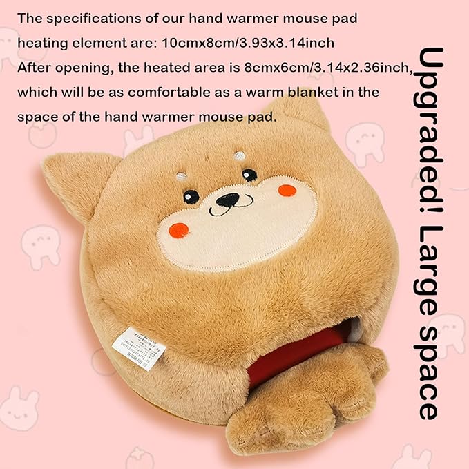 USB Heated Mouse Pad Hand Warmer - USB Heated Plush Mousepad with Wrist-Guard Rest Support CushionHand Warming Mouse Pad for Women Men Office Home Computer Laptop Accessories (Khaki)