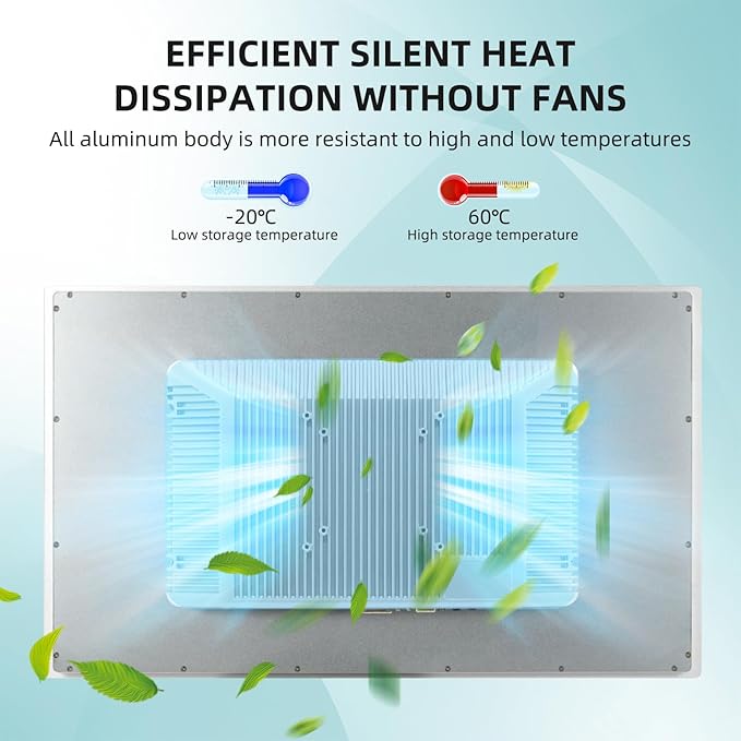 21.5 inch Aluminum Flat Embedded Industrial Touch Screen MonitorHDMI/VGA/DVI Interface Capacitive Touch Screen Monitor Supports 10 Points Touch1920 x 1080 @ 60Hz