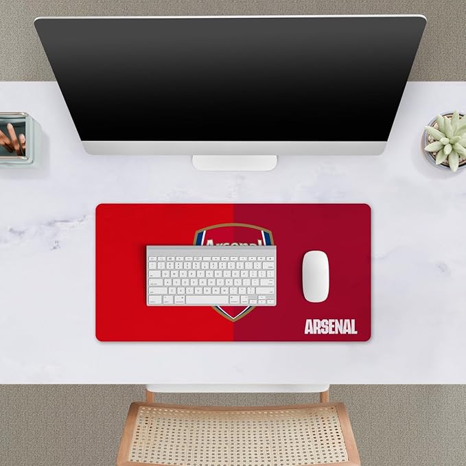 Head Case Designs Officially Licensed Arsenal FC Full Color Crest Logo &amp Patterns 23.62 x 11.81 x 0.12 inches (600 x 300 mm) - L Gaming Office Desk PC Keyboard Mouse Mat Pad