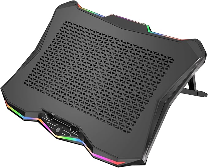 AICHESON Laptop Cooling Pad Chill Pad for 15.6-17.3 Inch Notebook with 7 Height Slots 2 USB Ports Rainbow Lights Perfect for Reducing Temperature of Laptop AA3