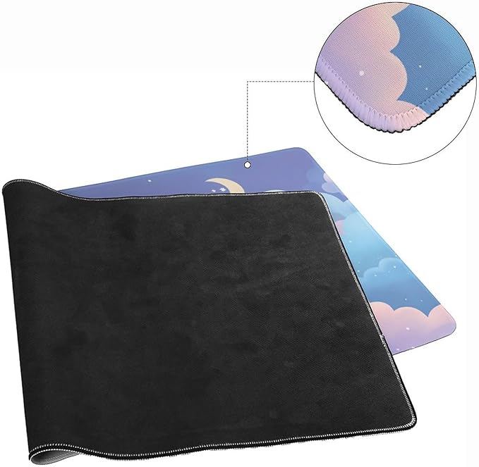 Cloud Star Mouse Pad Large Desk Mat Extended Keyboard Mouse Pad with Non-Slip Base and Stitched Edge Mouse Mat Desk Pad 36x16 Mouse Pads for Desk Home Office Gaming