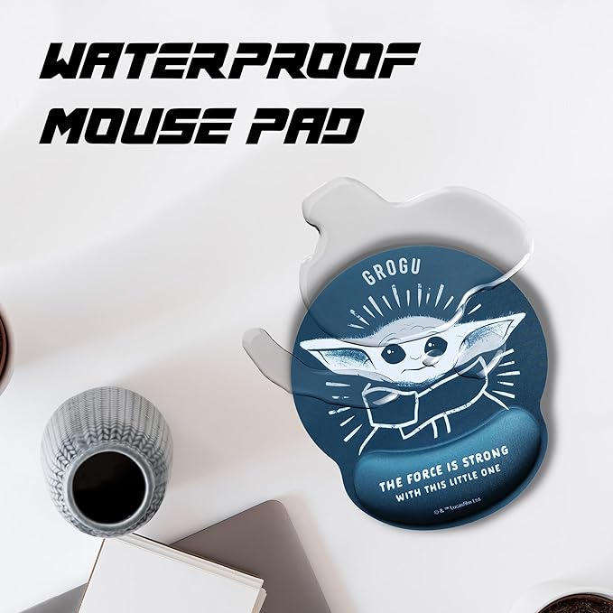 Disney Mandalorian Baby Yoda Ergonomic Grogu Mouse Pad Gel Mouse Pad with Non-Slip Wrist Rest Star Wars Mouse Pad (Official Seal)