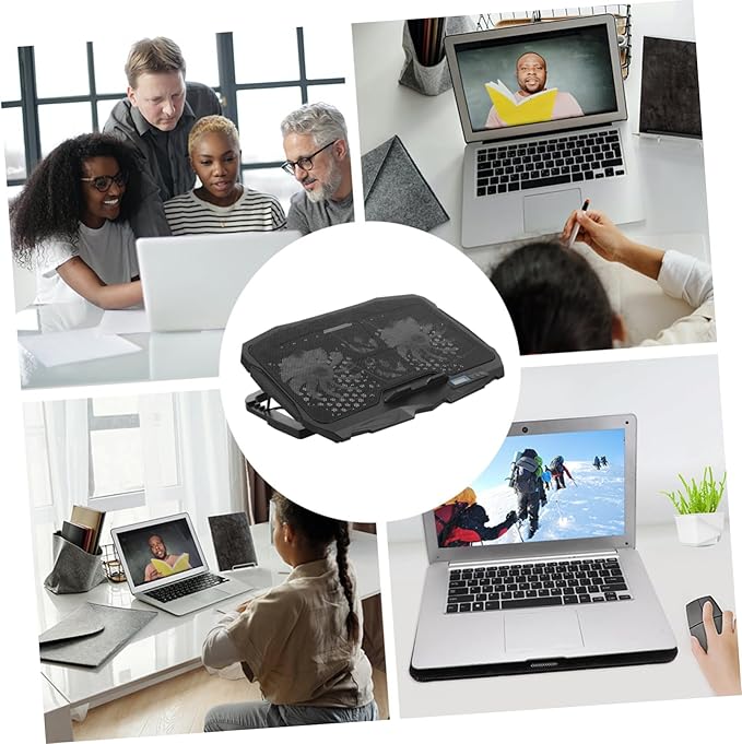 DOITOOL Adjustable Laptop Cooler High-Speed Silent Fan RGB Lighting Design Ventilated Support Stand for Gaming and Work Use Compatible Laptops