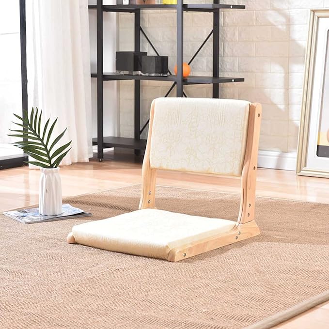 BTZHY Floor Chair Japanese Floor Chair Portable Folding Meditation Floor Chair Legless Lazy Chair Made of Solid Wood with Tatami Floor Chair with Backrest for Meditation