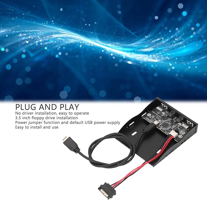3.5 Inch Front Panel USB C HubUSB 3.2 Gen 2 Hub10Gbps 4 Ports Floppy Drive Bay 19pin to Type C Front PanelSupport for 10 11 2003for Linux System