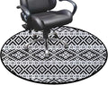 Black and White Round RugCircle RugFarmhouse Distressed Non Slip Area Rug Round Rugs for Living Room Kitchen Bedroom Bathroom Geometric Design Triangles Squares Diameter 39.4 in