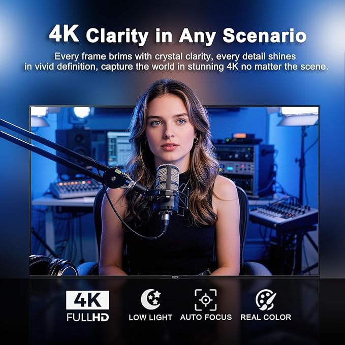 AVKANS NDI PTZ Camera 4K 20X HDMI SDI AI AUTO Tracking PTZ Camera with IP Live Streaming for Church Worship Live EventsPoE Support
