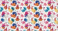 Chicken Flower Pattern Mouse Pad Non Slip Large Desk Keyboard Mat Gaming Protection Pad 16X29.5 Inch