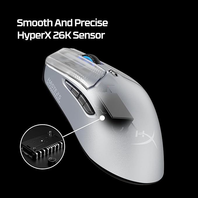 HyperX Pulsefire Haste 2 S Silver Wireless Gaming Mouse (Renewed)