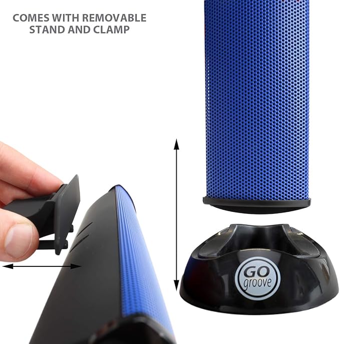 GOgroove SonaVERSE USB Speakers for Laptop Computer - USB Powered Mini Sound Bar with Clip-On Portable External Speaker Design for Monitor One Cable for Digital Audio Input and Power (Blue)