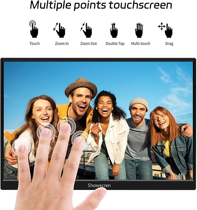 14inch Touchscreen Monitor for Raspberry Pi 5/4B/3B+/3B Screen IPS Display Touch Screen FHD 1920X120060hzBuilt-in Speaker HDMI USB-C Portable Monitor for Laptop Computer Switch PS4/5