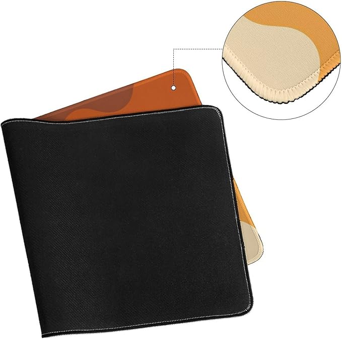 Brown Beige White Wave Mouse Pad Large Desk Mat Extended Keyboard Mouse Pad with Non-Slip Base and Stitched Edge Mouse Mat Desk Pad 30x16 Mouse Pads for Desk Home Office Gaming