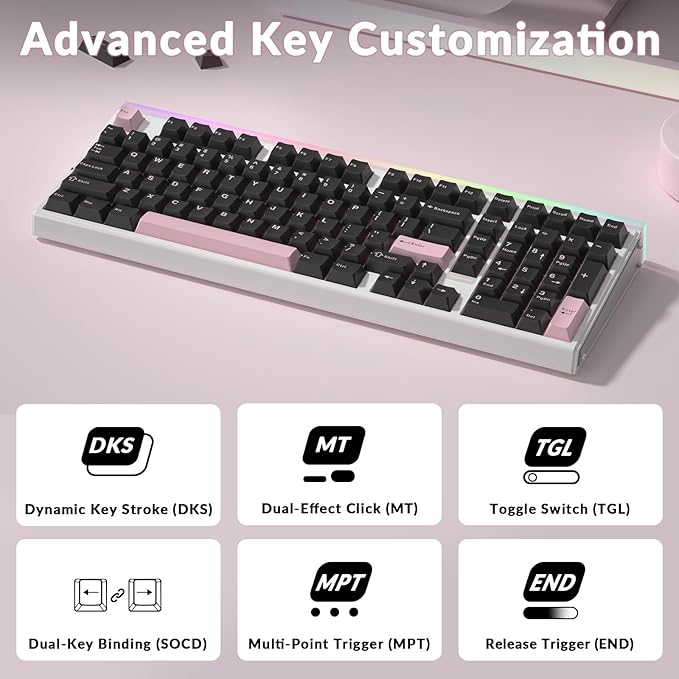 AULA Hero 99 Wired Gaming Keyboard Hall Effect Keyboard with Rapid Trigger Mode Hot Swappable Magnetic Switch Keyboard with Number Pad Web DriverRGB Backlit Mechanical Keyboard for Office PC Gamer