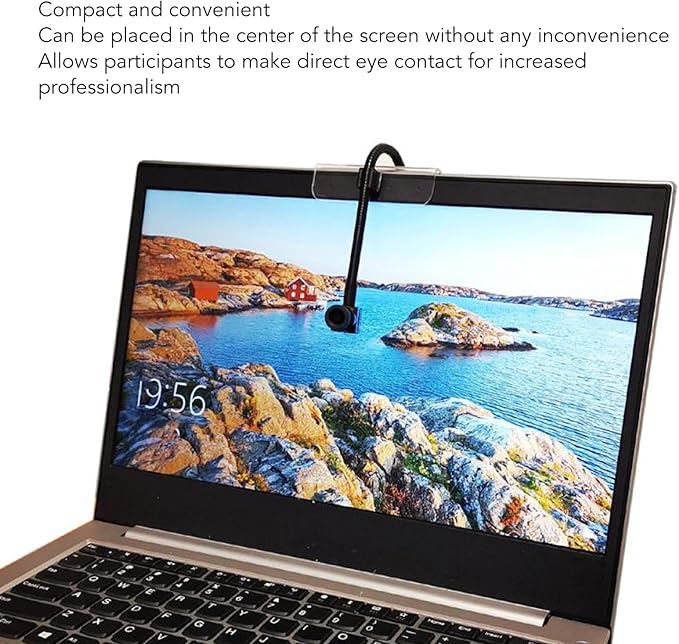 Center Cam Middle Screen Webcam 1080P Center Webcam for Laptop and Desktop Eye to Camera Plug &amp Play USB Webcam with Built in Microphone for Video Conferences AF MF Focus Mode