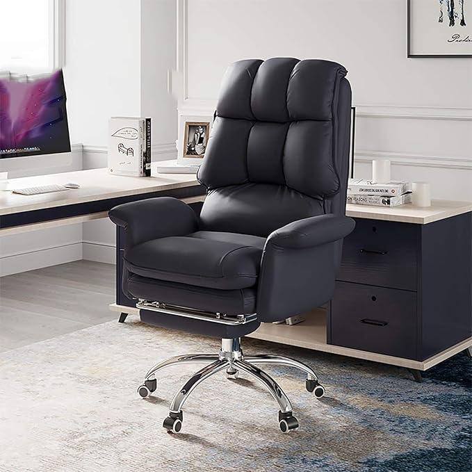 Office Chair Gaming Chair Computer Chair Ergonomic Computer Chair Home Executive Chair High Back Desk Chair for ConferencePU Leather Swivel Chair Adjustable Gaming Chair with Footrest Armre