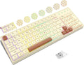 KOLMAX BK98 Wireless Gaming Keyboard Dual Mode 2.4G/Bluetooth Gaming KeyboardRGB Backlit Ergonomic 98 Keys PBT Mechanical Feeling Wireless Keyboard for Office Windows Mac PC Gamer(Retro Brown)