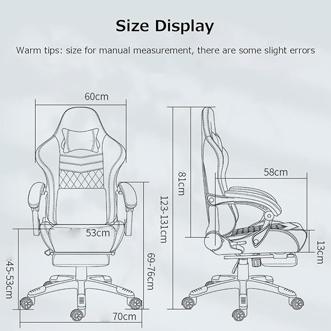 Gaming Chair Swivel Seat Headrest and Lumbar Pillow Adjustable Backrest Office Chair Ergonomic Lumbar Support Mute Pulley(BrownWithout)