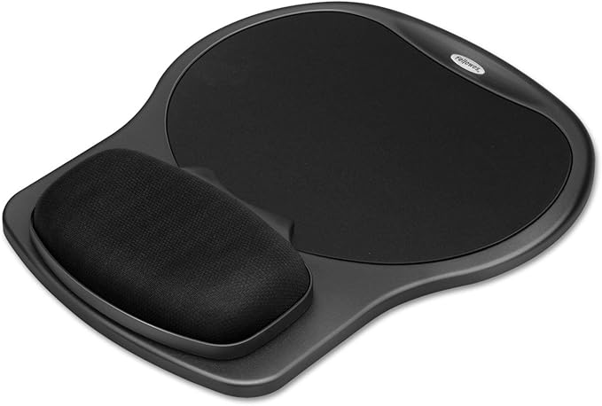 Fellowes 93730 Gel Mouse Padw/Wristrest10-Inch x12-Inch x1-1/2-InchTexture/Black
