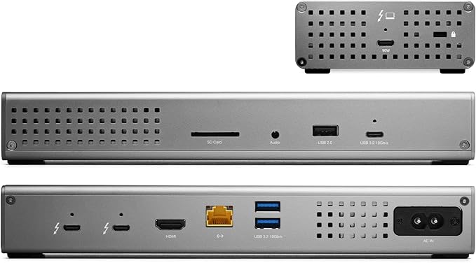 OWC Thunderbolt Go Dock 11 Ports Built in Power Supply 90W Charging TB4 (USB-C) USB HDMI 2.5GbE SD Also Compatible with USB-C Devices Supports Thunderbolt Share