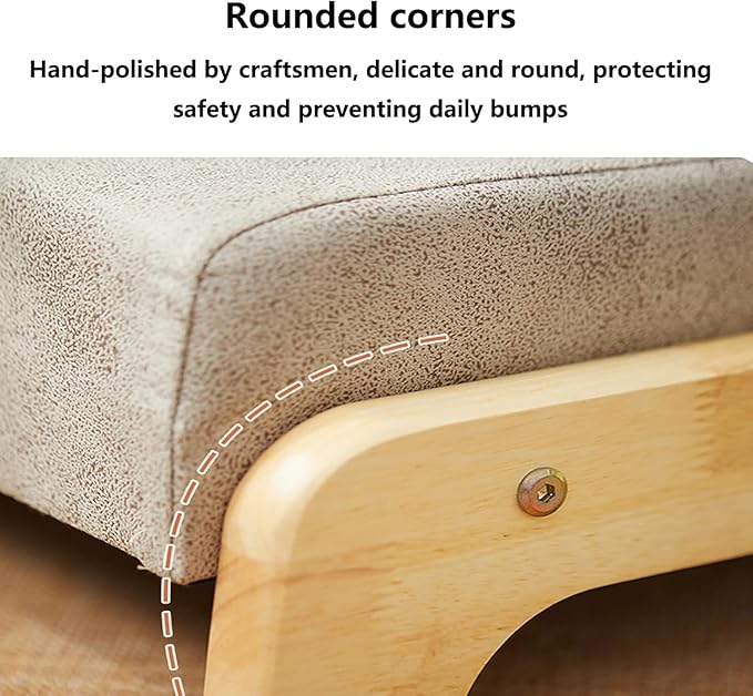 BTZHY Floor Chair Solid Wood Tatami Chair Back Stool Dormitory Bed Chair Window Seat Floor Room Chair Legless Chair(C)