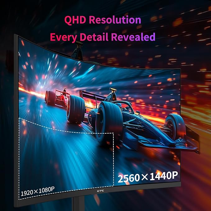 KTC 32Inch 240Hz Curved Gaming Monitor 1000R VA QHD(2560x1440p) 4000:1 Contrast Support FreeSync GSync HDMI2.0(144hz)/DP1.4(240hz)/Earphone Tilt Xbox PS5 Switch 2K Computer Monitor for Gamer