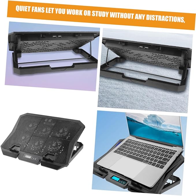 Vaguelly Laptop Cooling Pad 15.6 Inch Laptop Fan Cooler Stand with Adjustable Speed and Blue LED for Silent Computer Notebook Cooling and Heat Dissipation