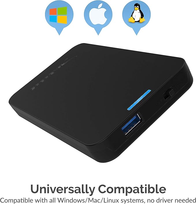 SABRENT 2.5-Inch SATA to USB 3.0 Tool-Free External Hard Drive Enclosure + Premium 3-Port Aluminum Mini USB 3.0 Hub