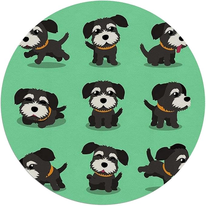 Multicolor PU Leather Computer Gaming Rolling Chair Mat Dogs Studio Shot for Carpet Desk Chair Mat Computer Chair Mat Floor Protector for Office Gaming Room Animals Pattern Diameter 39.4 in