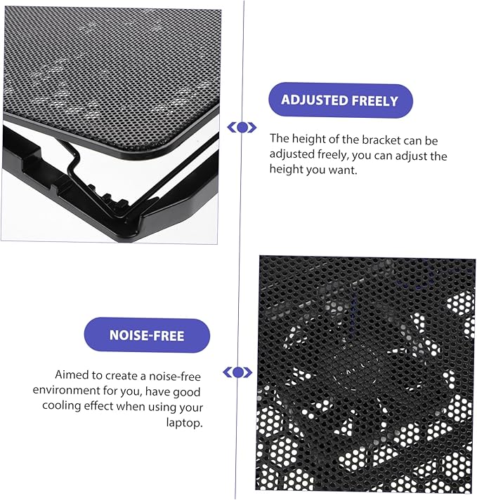 Laptop Cooling Stand Adjustable Height Laptop Cooler Dual Fans Portable and Lightweight Notebook Stand for Efficient Heat Dissipation and Ergonomic Comfort Compatible