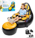 Inflatable Gaming Chair for Kids – Supports Up to 300 lbs Includes Air Pump Cup Holder 2 Pockets – Durable Bean Bag Seat Comfy Kids Gaming Chair &amp Top Gamer Chairs for Kid Room