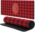 Head Case Designs Officially Licensed AC Milan Tartan Crest Logo 37.4 x 15.75 x 0.16 inches (900 x 400 mm) - XL Gaming Office Desk PC Keyboard Mouse Mat Pad