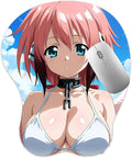 3D Mouse Pad Oppai Mousepad with Soft Gel Wrist Rest Anime Manga Gaming Boob pad Anti-Slip Mouse Mat （ Ikaro ）