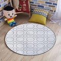Abstract Office Chair Mat Non Slip Round Floor Mat for Hardwood Floor and Protector for Rolling Chair Circles Brush Geometric CirclesBlack White Diameter 47.2 in