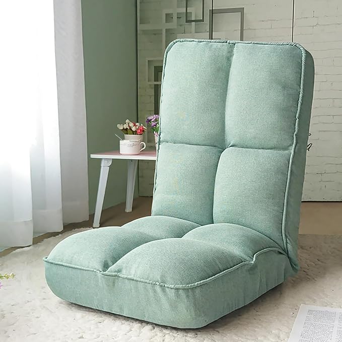 NaKeah Folding Sofa Chair 6-Position Adjustable Floor Lazy Recliner High Back Reading Gaming Lounge Chair for Living Room Bedroom OfficeGS