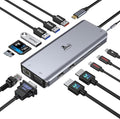 USB C Docking Station Dual Monitor for Laptop LIONWEI 14-in-1 USB-C Hub with Triple Display 2 HDMI + VGA Ethernet 6 USB A/C 3.0/2.0 PD SD/TF Audio USBC Dock for Surface/HP/Dell/Lenovo/MacBook