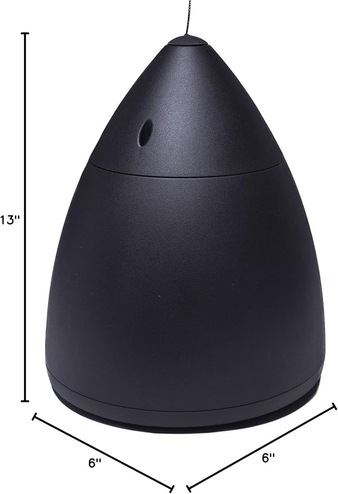 HPS-6-BL-V Commercial 2-Way 6.5” Pendant Speaker with Woofer and Gripple Kit (Black/Sell Per Each)