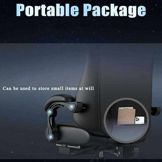 Ergonomic Gaming Chair with Footrest PU Leather Video Game Chairs for Adults 360°Swivel Adjustable Office Chair Gamer Chair Comfortable Computer Chair for Heavy People (Blue)