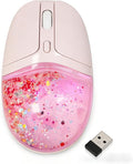 Wireless MouseGlitter Animal Design 3-Device Bluetooth &amp 2.4 G 4000 DPI RGB Light Multi-Mode Portable Mouse for PC Laptop Office Gaming Students Home Travel Use (Pink)