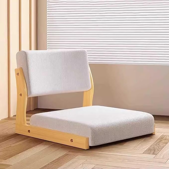 ELEFOCUS Japanese Backrest Seat Chair Tatami Bay Window Bed Legless Chair with Cushion Meditation Chair(Color1)