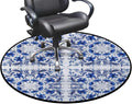 Blue Round Rug Nursery Rug for Bedroom Playroom Non Slip Educational Playmat Round Circle Carpet Porcelain Style Traditional Pattern Colors Diameter 39.4 in
