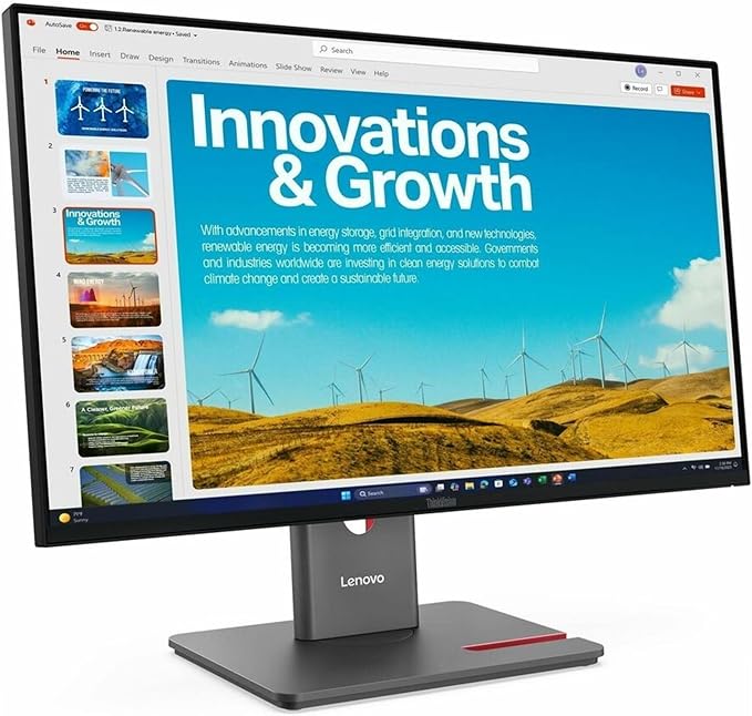 Lenovo ThinkVision P24QD-40 24 Class WQHD LED Monitor - 16:9 - Eclipse Black