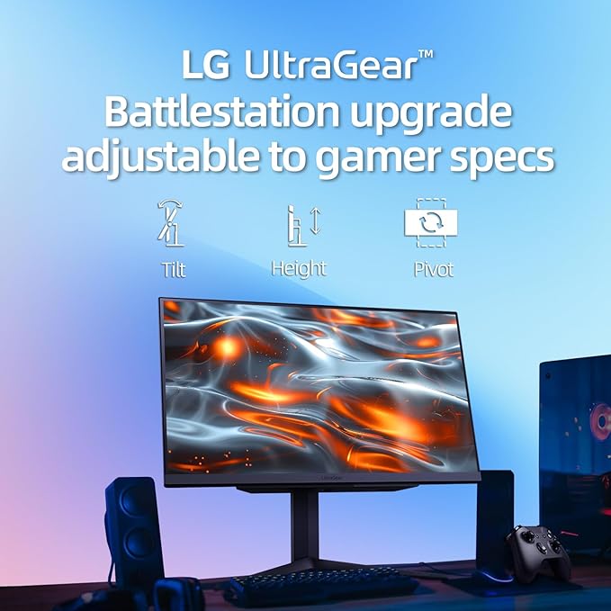 LG 27 inch Ultragear QHD (2560x1440) IPS Gaming Monitor 240Hz 1ms G-Sync AMD FreeSync Premium 100% sRGB HDR400 1 x DisplayPort 2 x HDMI 4-Pole HP Out DTS GP:X Tilt/Height/Pivot Stand Black
