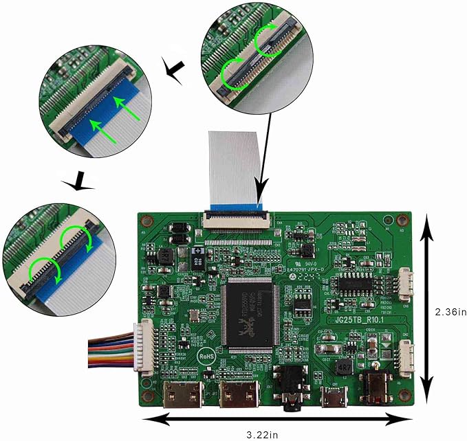 VSDISPLAY 12.6 NV126B5M-N41 12.6inch 1920X515 LCD Screen Work with LCD Controller VS-RTD2556HM-V1
