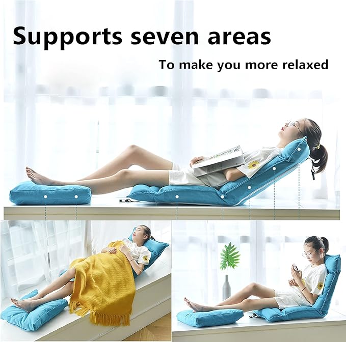 Breastfeeding Floor Chair with Pillow Floor Seating Foldable Adjustable Backrest Comfortable Washable Lazy Sofa for Meditation/Reading/TV Watching/Gaming/Breastfeeding/CampingFruit Green