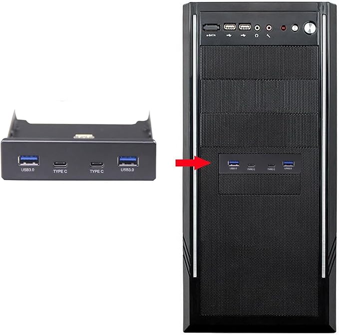DAGIJIRD 19/20Pins to USB Adapter Connector 3.5 Floppy Bay Expansion Adapter USB Hub Adapter