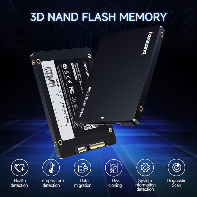 fanxiang 2TB SATA SSD 2.5'' SSD SATA III 6 Gb/s Internal Solid State Drive Up to 560 MB/s 3D NAND SLC Cache for Laptop and PC Desktop Performance Boost 7mm(0.28″) S101Q