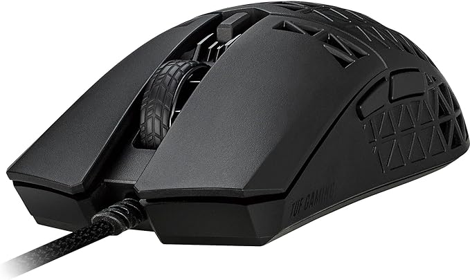 ASUS TUF M4 Air Wired Gaming Mouse - P307 Durable and Ultralight Air Shell Design 16000 dpi Optical Sensor Six Tactile programmable Buttons IPX6 Water Resistance Black Color